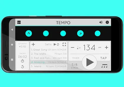 Captura de pantalla de la app Tempo para Android